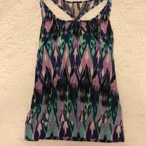 Cotton multi colored Razorback tank top